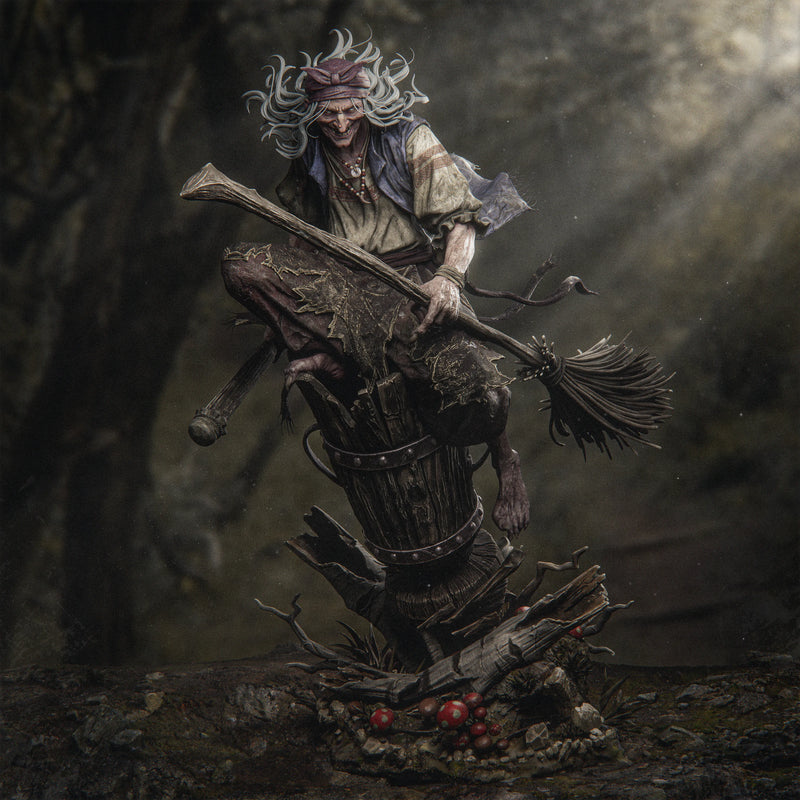Baba Yaga Resin Statue - view 2
