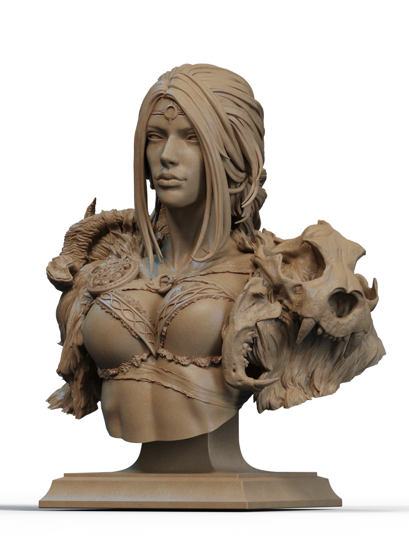Barbarian Queen Resin Bust - view 2