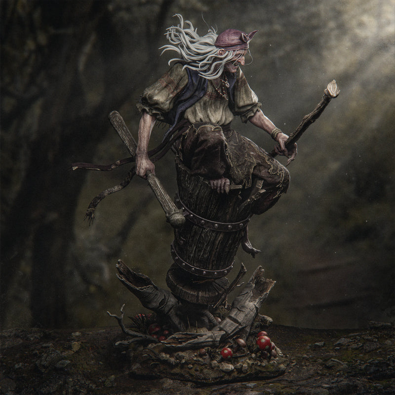 Baba Yaga Resin Statue - view 3
