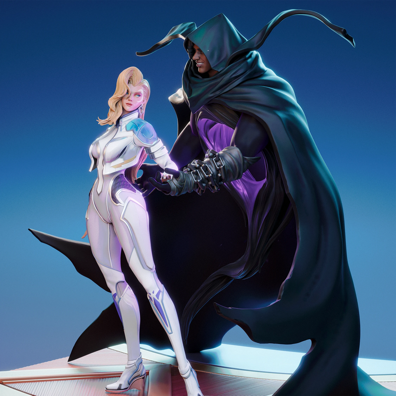 Cloak and Dagger Resin Statue - view 3