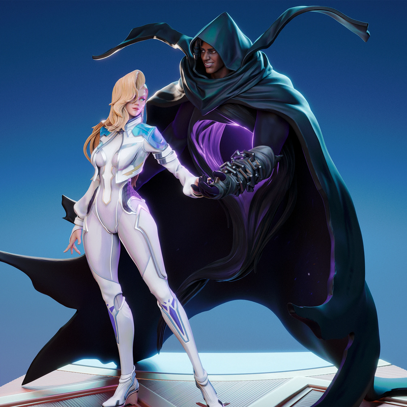 Cloak and Dagger Resin Statue - view 4