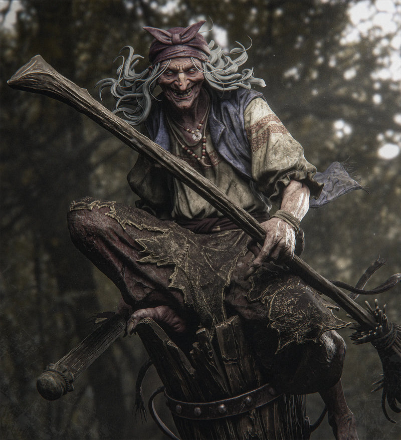 Baba Yaga Resin Statue - view 5