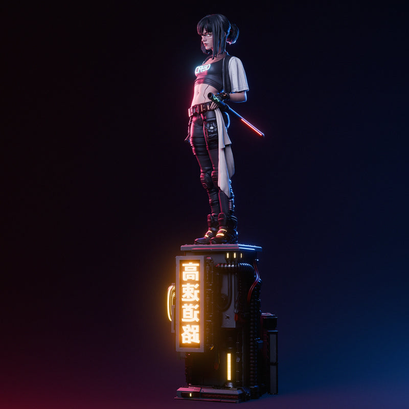 Cyber Samurai Resin Statue - view 5