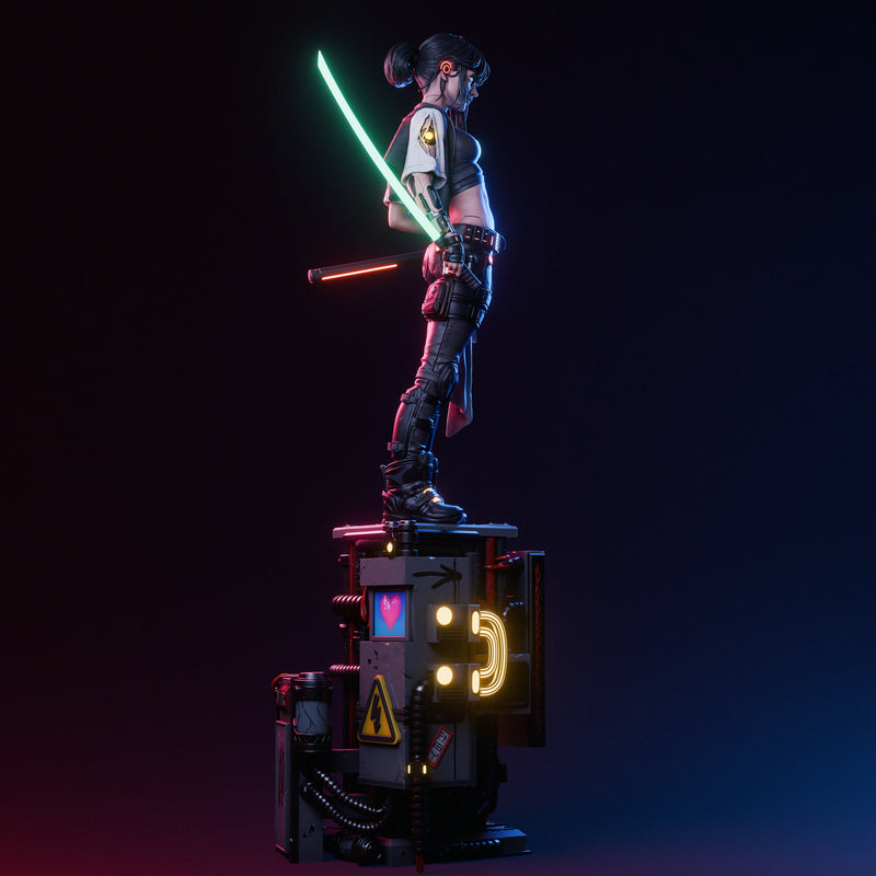 Cyber Samurai Resin Statue - view 8