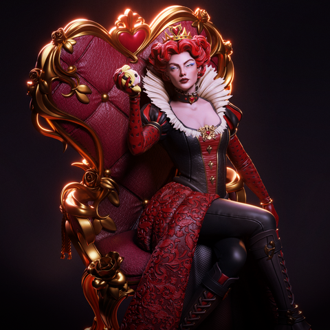 Queen of Hearts Resin Statue - view 1