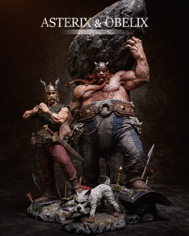 Obelix and Asterix Resin Diorama - view 1