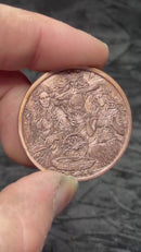 Griffon Coin 40mm Brass Engraved Mythical Griffin EDC Art Medallion