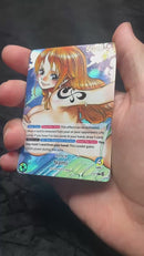 OPTCG Leader Proxy – Nami Blue/Yellow Textured Foil Card