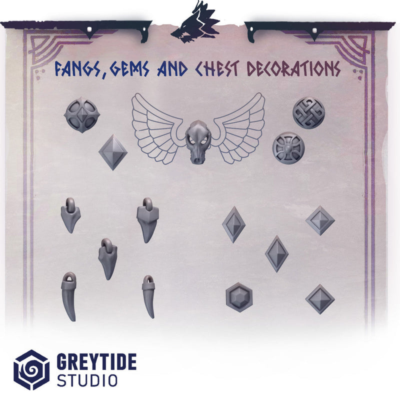 Primal Hounds Fangs Gems And Chest Decoration