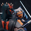 Ahsoka Tano vs Darth Maul Resin Diorama - view 1