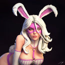 White Rabbit Resin Statue - view 6