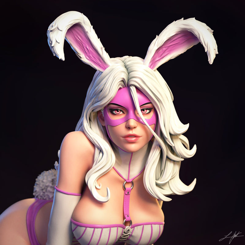 White Rabbit Resin Statue - view 6