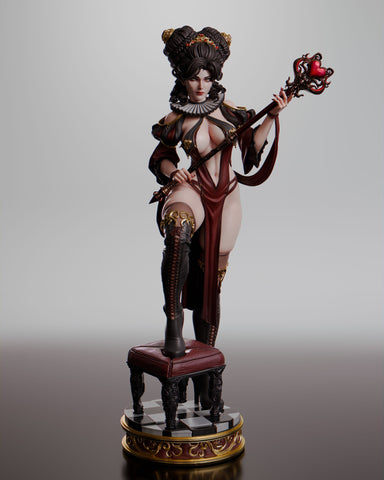 Queen of Hearts Resin Statue - view 1