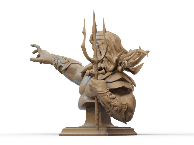 Poseidon Resin Bust - view 4