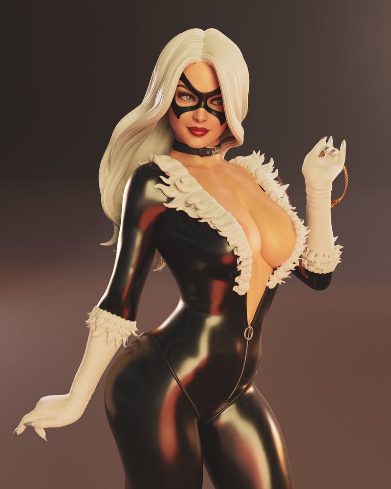 Black Cat Abe Resin Statue - view 5