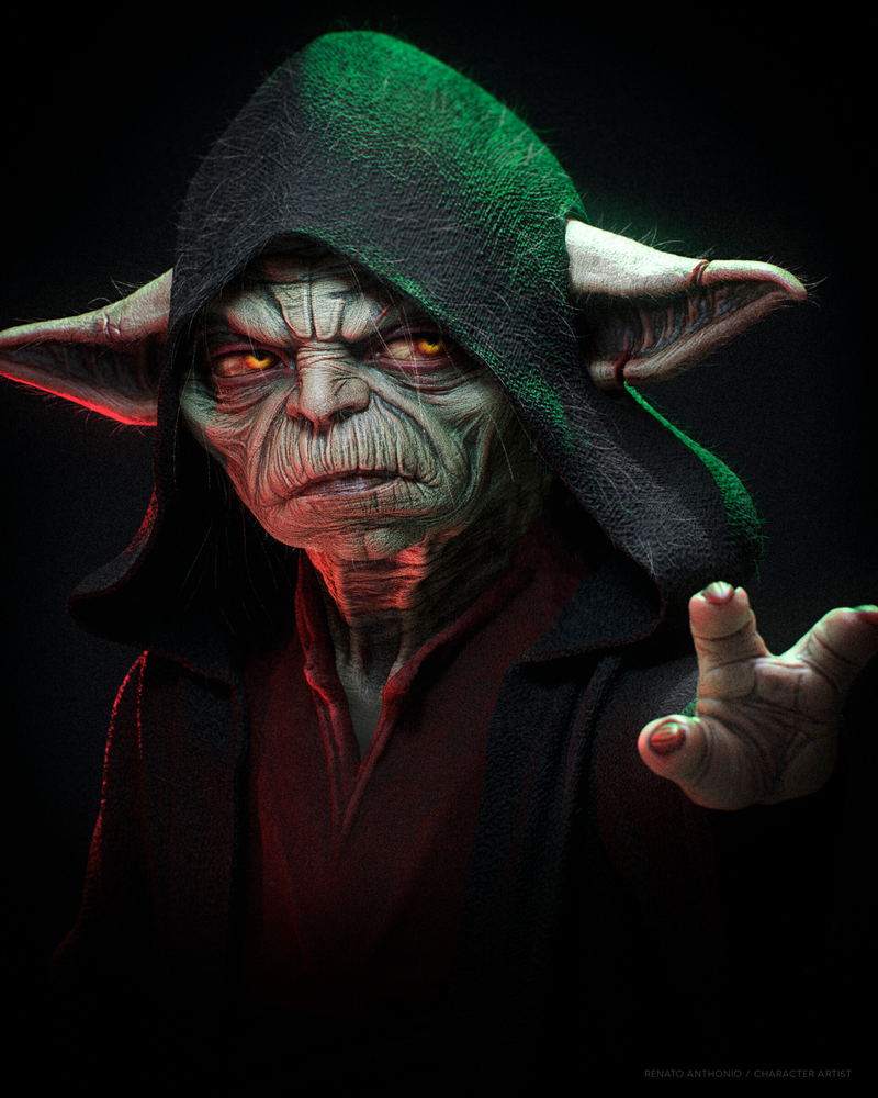 Darth Yoda Resin Statue - view 2