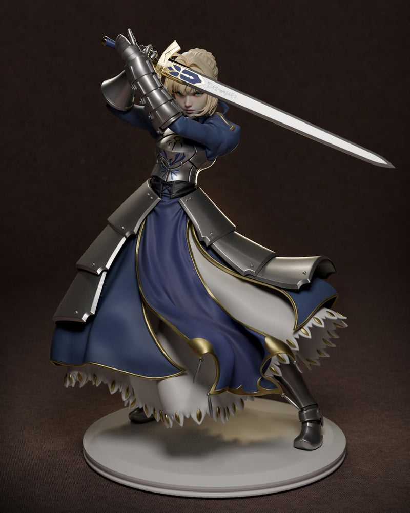 Saber Resin Statue - view 2