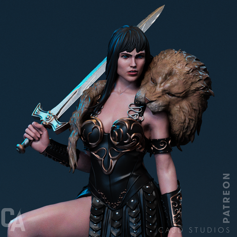 Xena Resin Statue - view 1