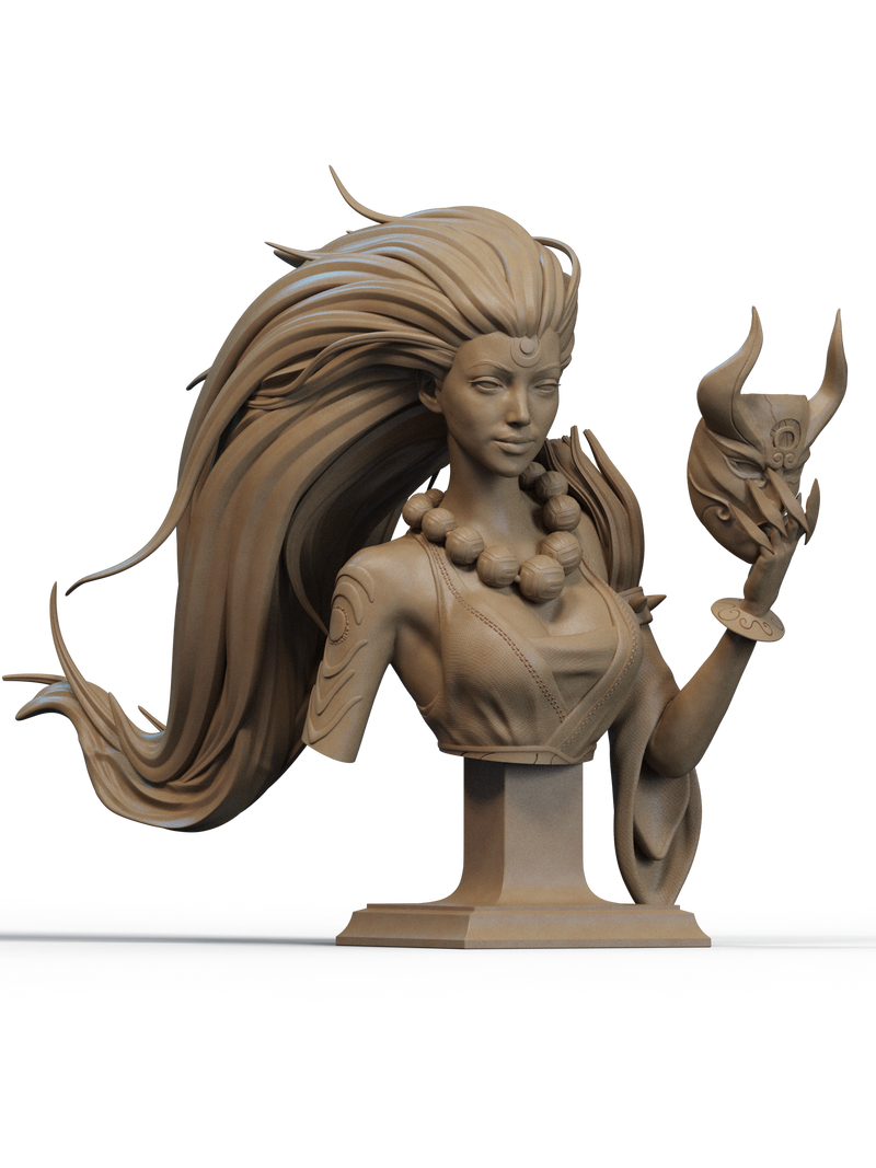 Blood Moon Diana Resin Bust - view 1