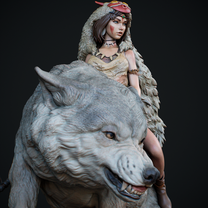 Princess Mononoke Resin Statue - view 1