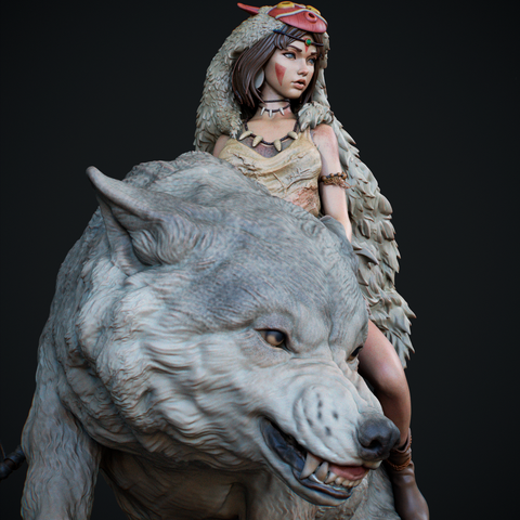 Princess Mononoke Resin Statue - view 1