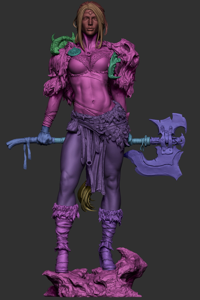 Barbarian Queen Resin Statue - view 7