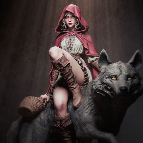 Red Riding Hood Resin Statue - view 1