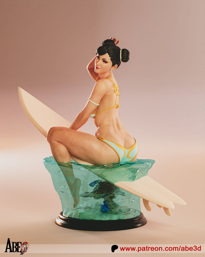 Chun-Li Surf Resin Statue - view 1