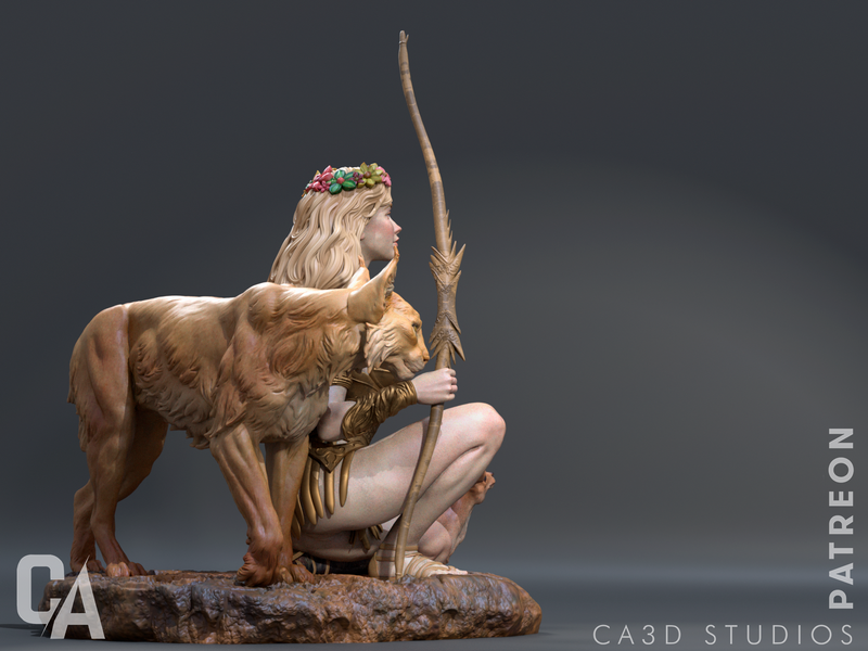 Artemis Resin Statue - view 6