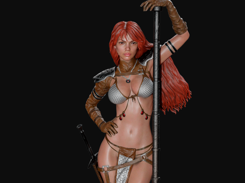 Red Sonja Resin Statue - view 1
