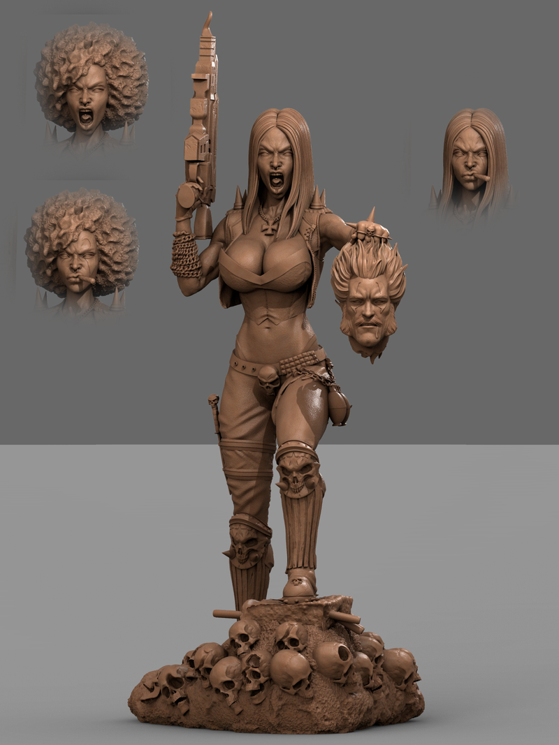Lady Lobo Resin Statue - view 4