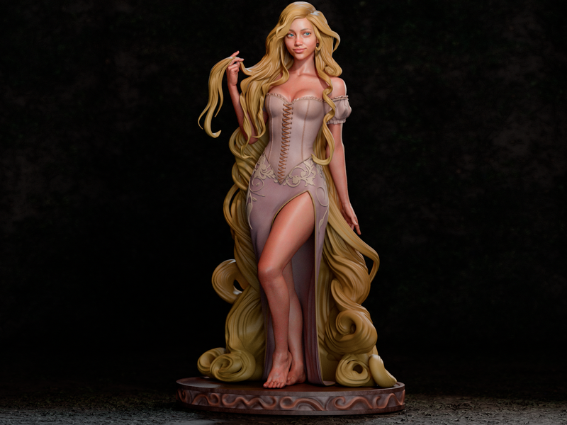 Rapunzel Resin Statue - view 3