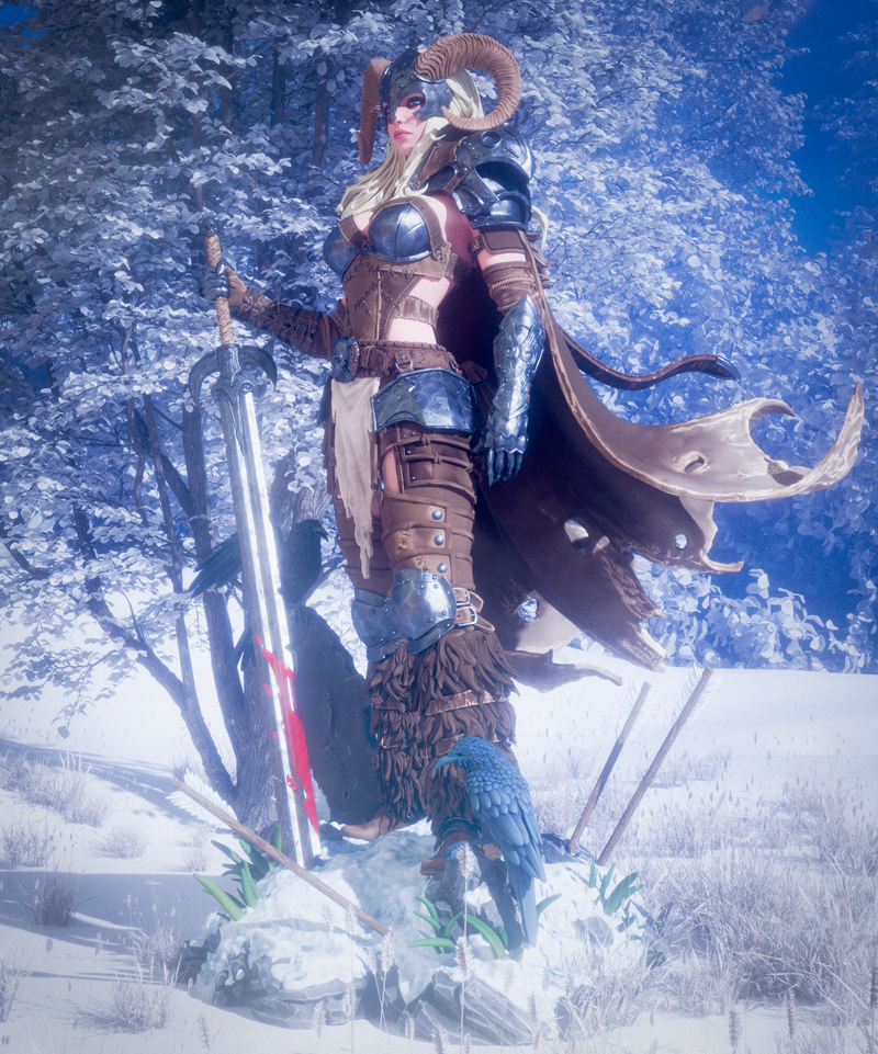 Warrior of the North Resin Statue - view 3