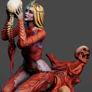 Orin the Red Resin Statue - view 2