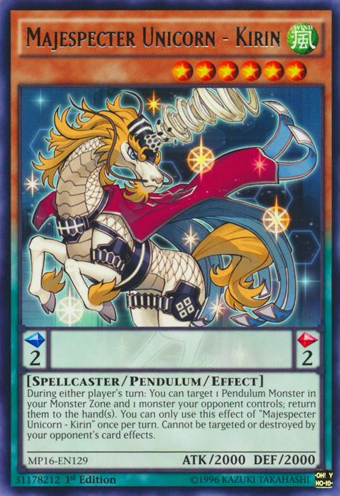 Majespecter Unicorn - Kirin [MP16-EN129] Rare