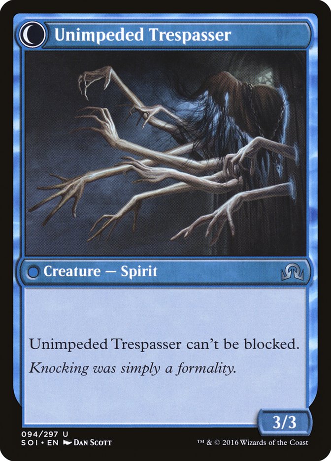 Uninvited Geist // Unimpeded Trespasser [Shadows over Innistrad]