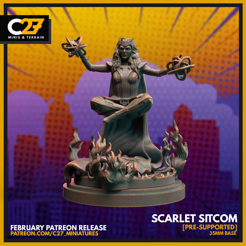 Scarlet Witch (Wanda Vision) 40mm Scale Miniature - Crisis Protocol Proxy