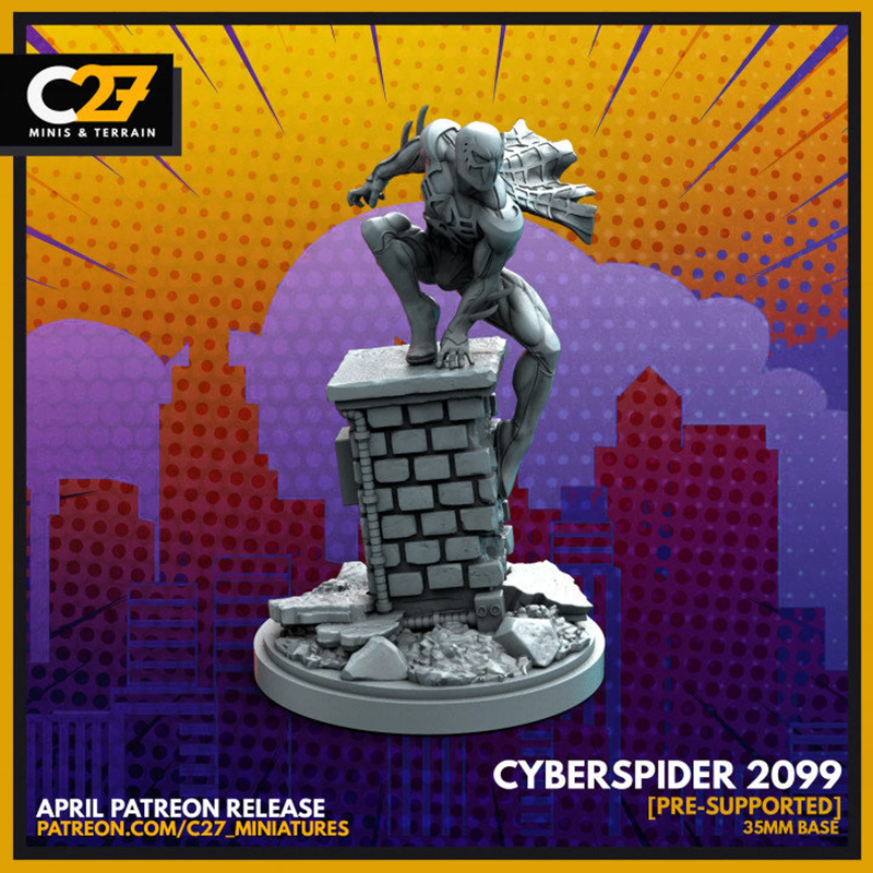 Spiderman 2099 40mm Scale Miniature - Crisis Protocol Proxy