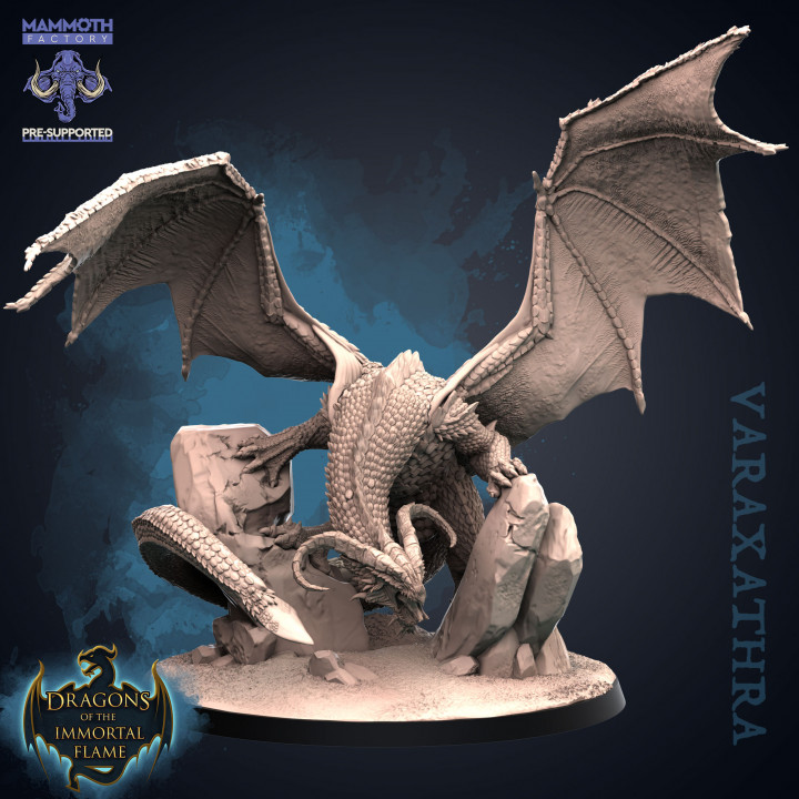 Varaxathra, Ancient Solar Dragon | DnD Miniature | TTRPG Miniature