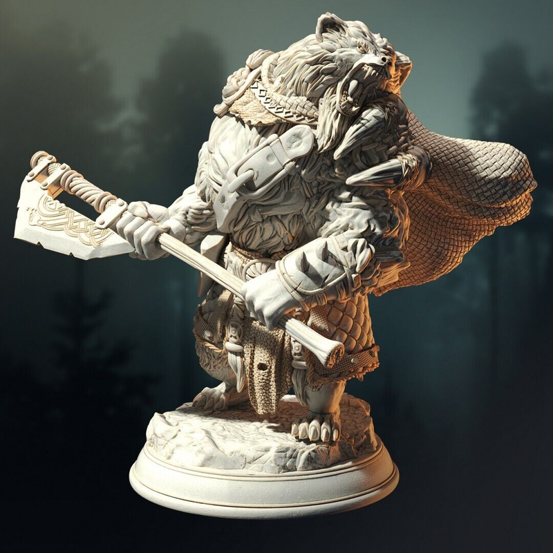 Werebear Barbarian Bearserker - Orik | DM Stash | DnD | Fantasy Miniature