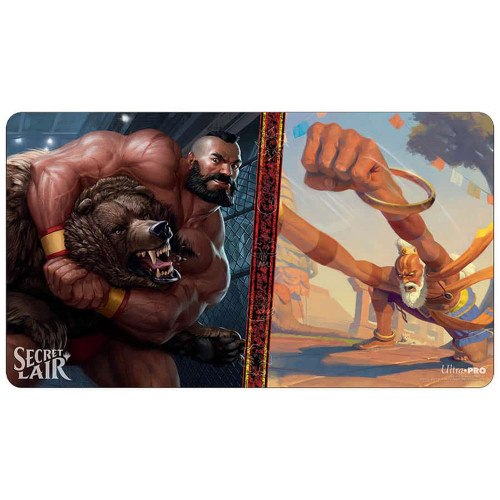 Playmat: MTG- Secret Lair Feb22- Street Fighter  Zangief, the Red Cyclone & Dhalsim, Pliable Pacifist