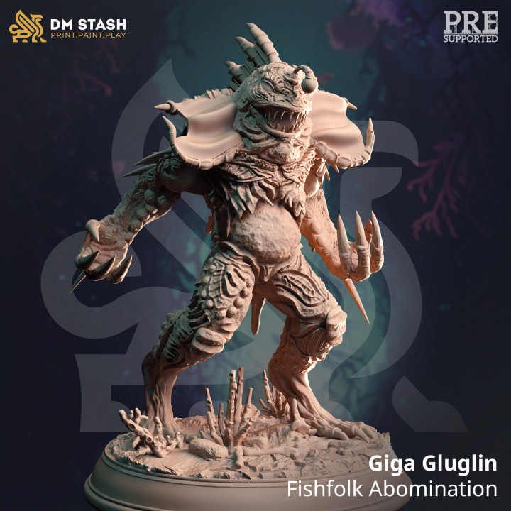 Giga Gluglin, Fishfolk Abomination | DM Stash | DnD | Fantasy Miniature